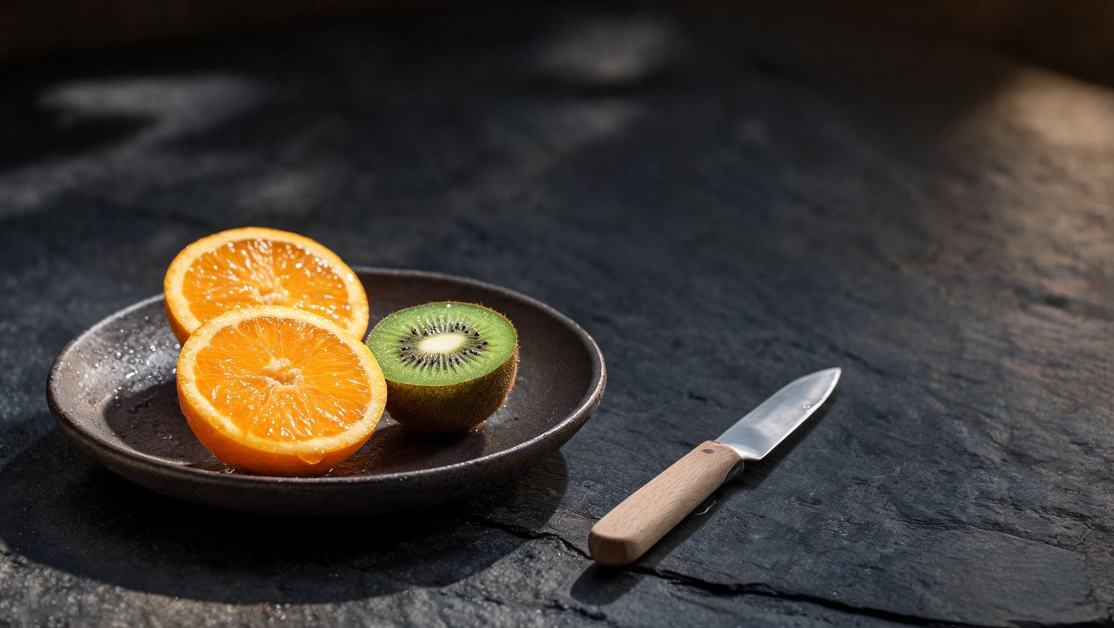 Citrusfrukter i närbild, symbol för vitamin C